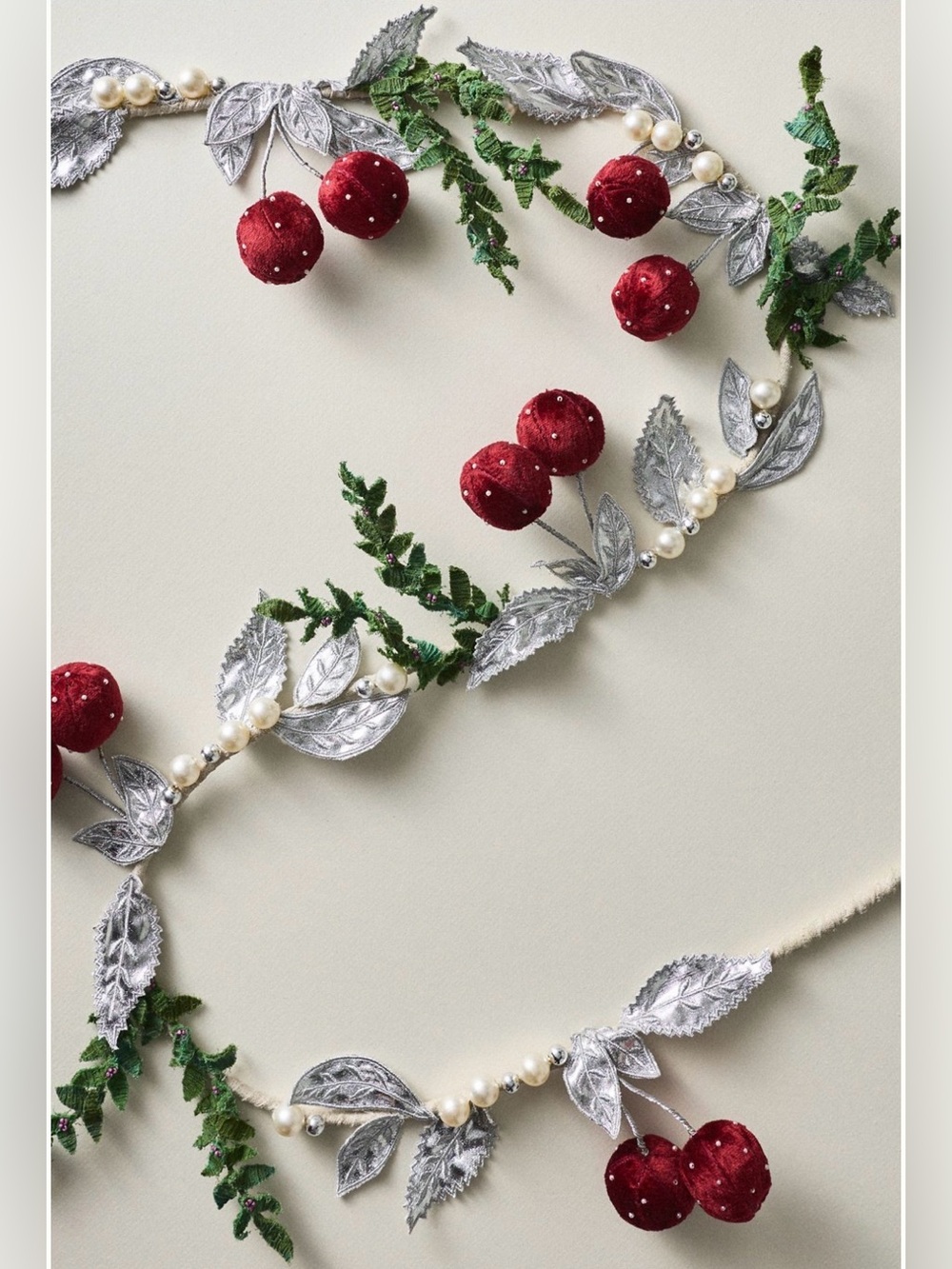 New in bag Anthropologie Pearled Cherry Garland
